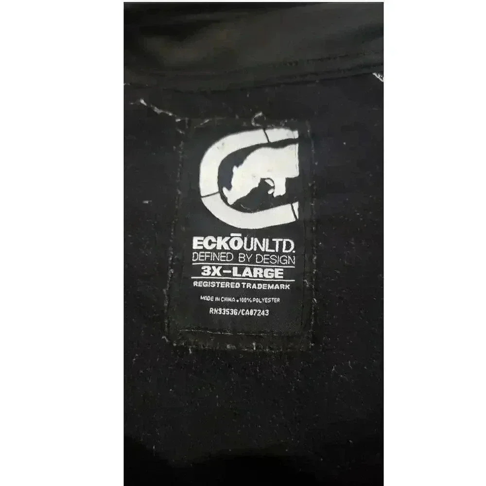 Vintage Ecko Unlimited track jacket mens size XXXL black and white full‎ zip - Picture 5 of 6